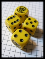 Dice : Dice - 6D - Monkey Business Dice - Yellow With Black Pips